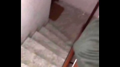 nailing in the apartment stairs while the neighbors sleep