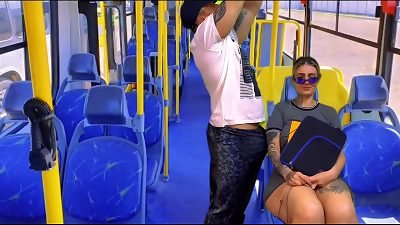 I hugged my nymphet neighbor coming from college inside the public bus, the naughty chick couldn't stand against and fell on my chisel right there (complete in sheer and red)